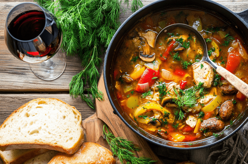 Chicken and Sausage Sauerkraut Stew