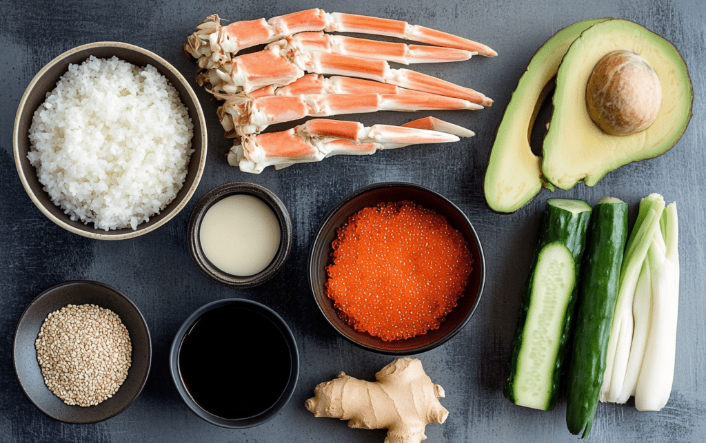 Crab and Avocado Rice Bowls raw