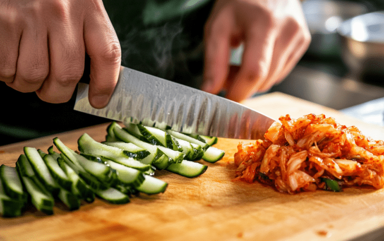 Cold Buckwheat Noodles with Kimchi and Eggs
