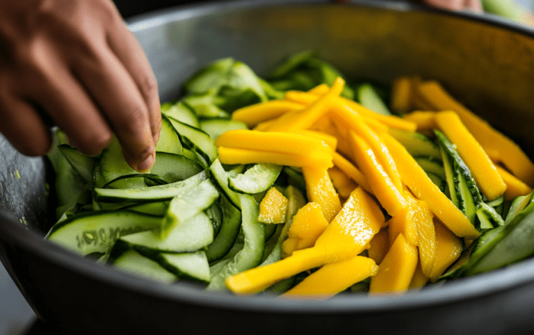 Chilled Soba Noodle Salad with Cucumber and Mango