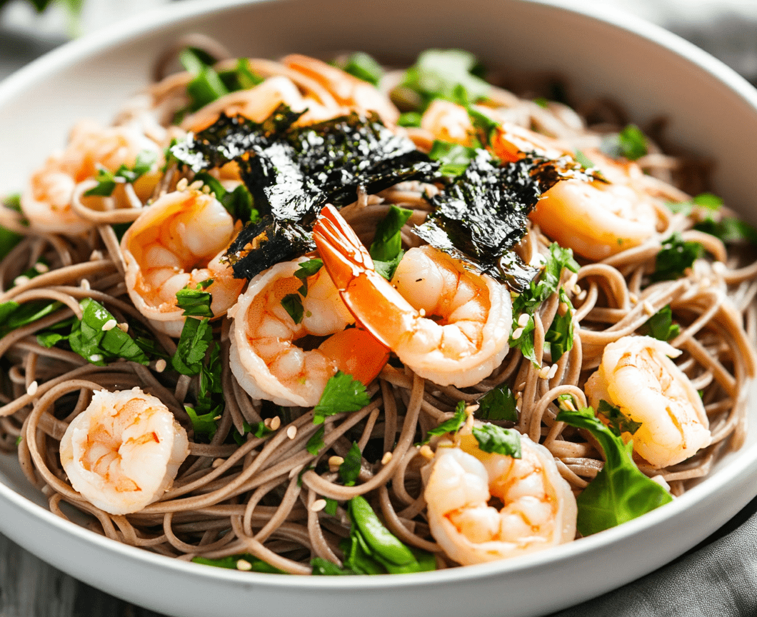 Soba Salad with Shrimp Shiso and Nori 3 Shrimp Soba Noodle Salad