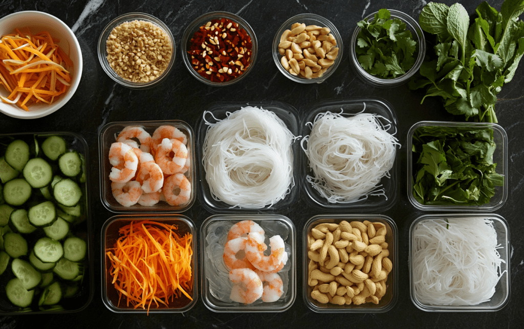 Chilled Lemongrass Shrimp Noodles raw 1