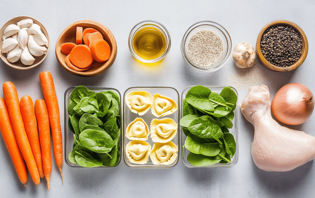 Easy Chicken Spinach Tortellini Soup 2 Chicken Spinach Tortellini Soup raw 1