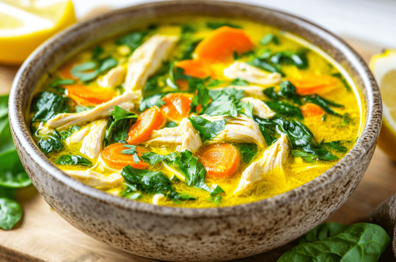 Lemon Turmeric Chicken Soup