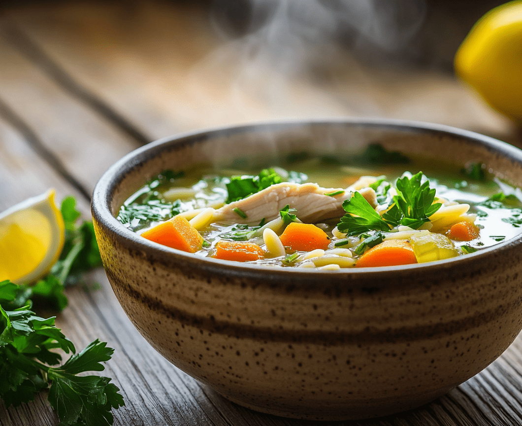 Zesty Chicken Orzo Soup