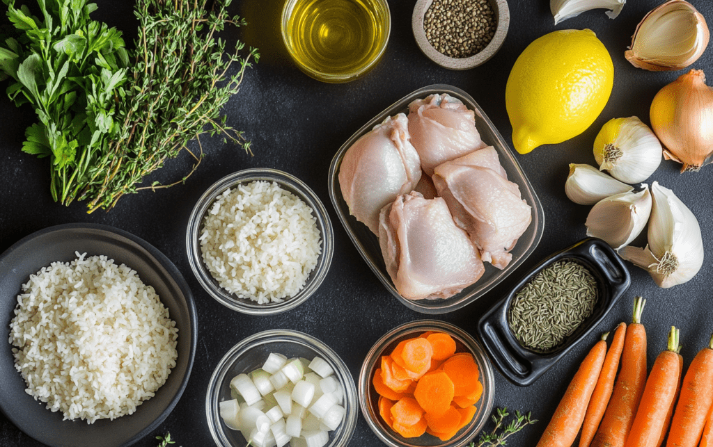 Easy Lemon Chicken Rice Soup 2 Lemon Chicken Rice Soup raw 1