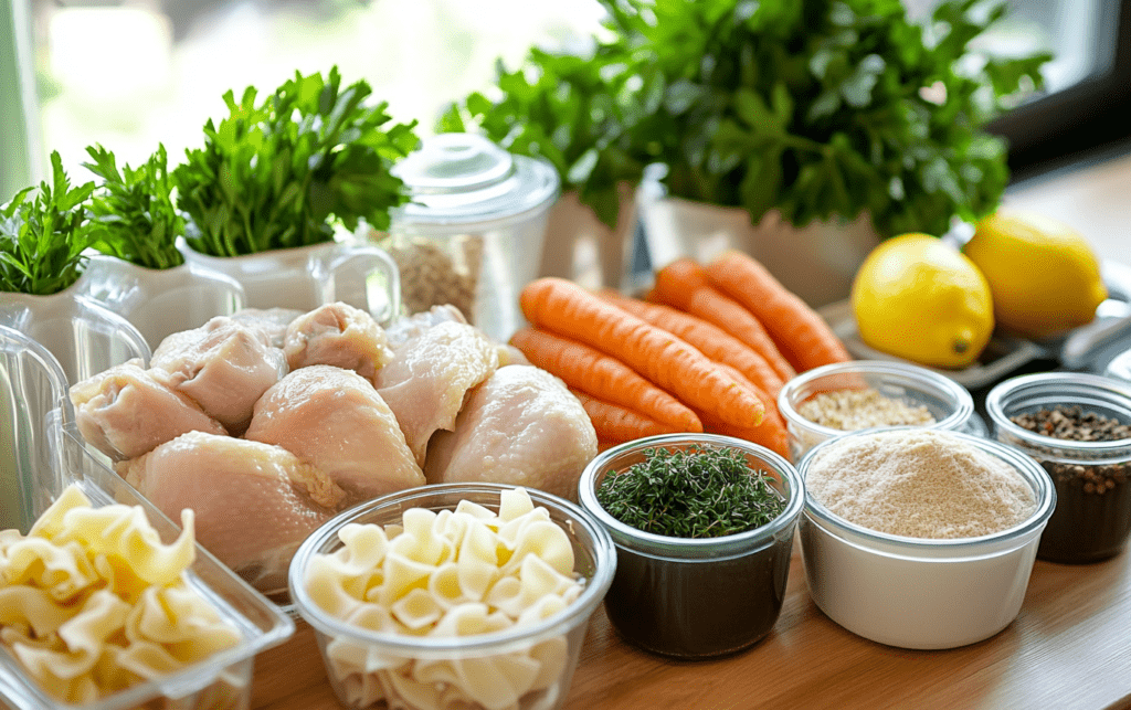 Classic Chicken Noodle Soup raw 1