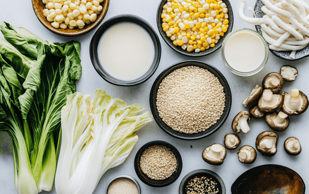 Quick Vegan Spicy Miso Ramen raw 1