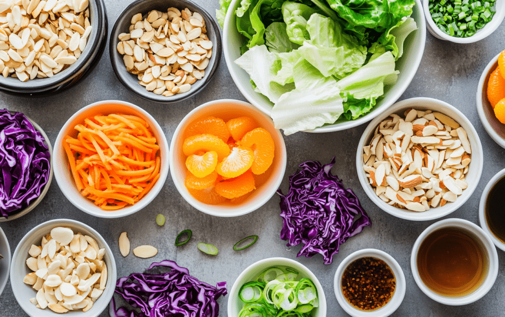 Crunchy Mandarin Chicken Salad raw 1