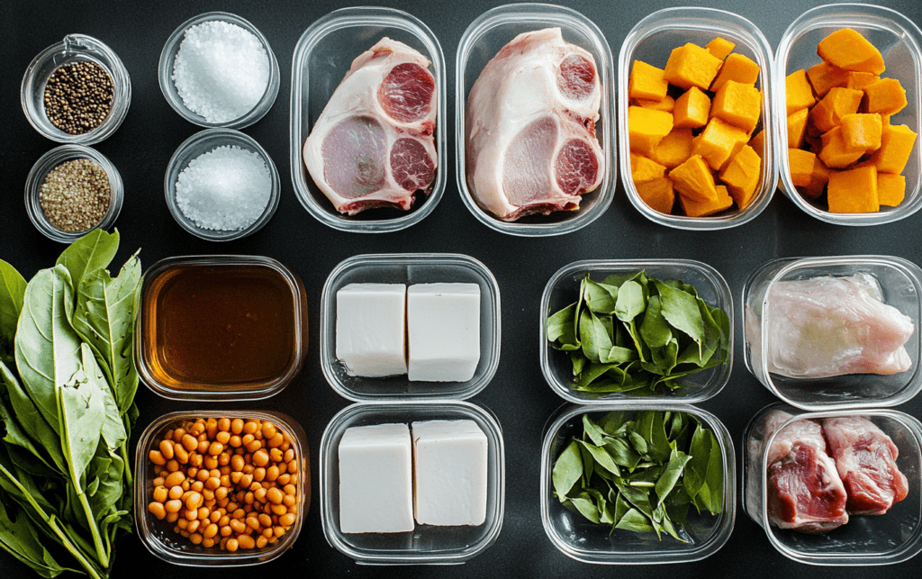 Pork and Pigeon Pea Stew raw 1