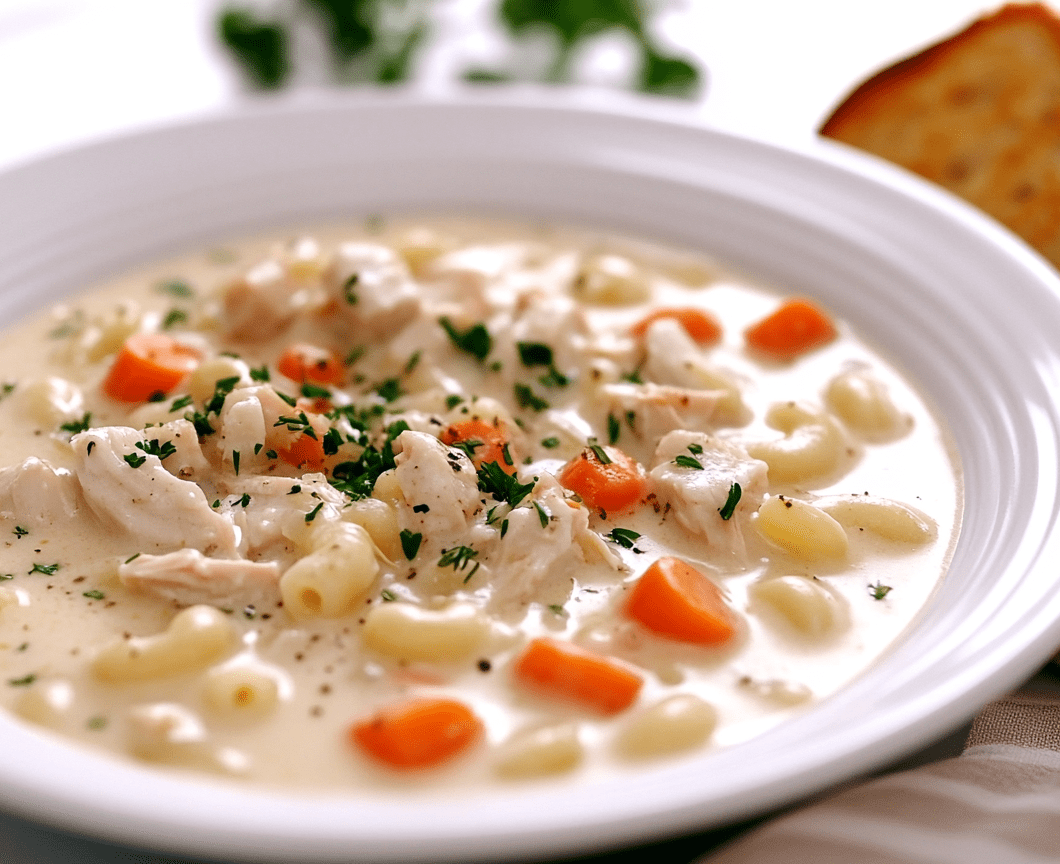Creamy Chicken Macaroni Soup