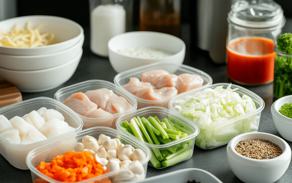 Filipino Chicken Vermicelli Soup raw 1