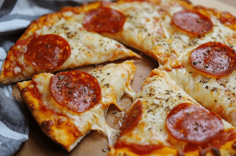 Air Fryer Turkey Pepperoni Pizza