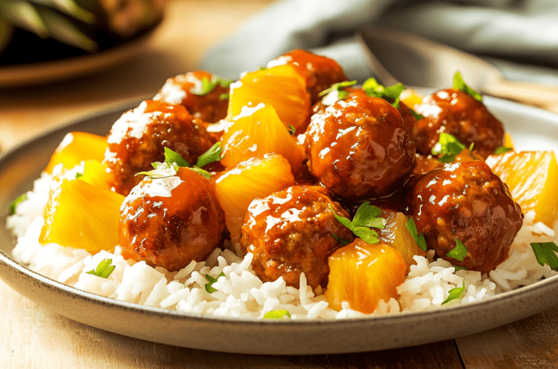 Sweet and Tangy Pineapple Meatballs