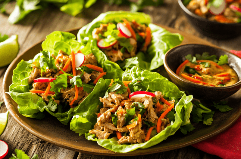 Quick Thai Turkey Lettuce Wraps