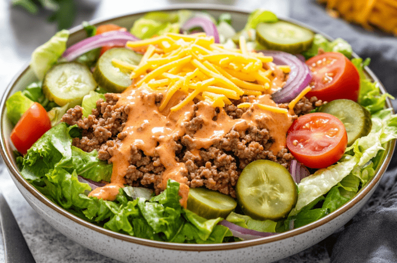 Quick Cheeseburger Salad