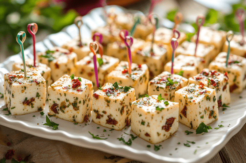 Perfect Marinated Cheese Bites 3 Marinated Cheese Bites