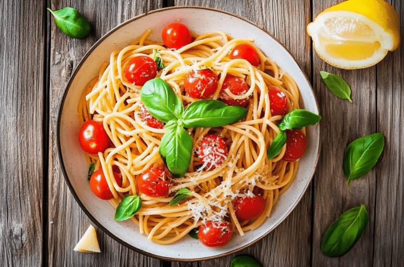 Quick Tomato Basil Spaghetti