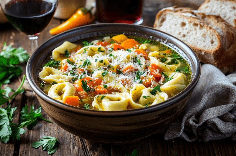Quick Veggie Tortellini Soup