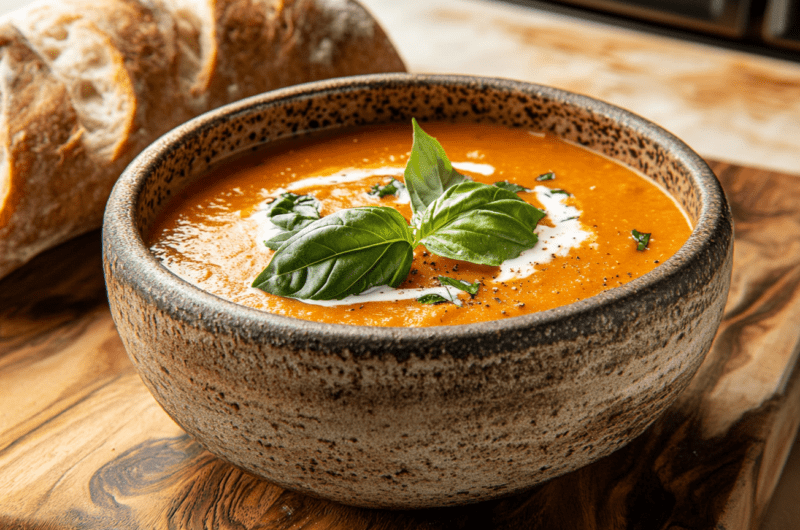 Slow Cooker Tomato Basil Soup