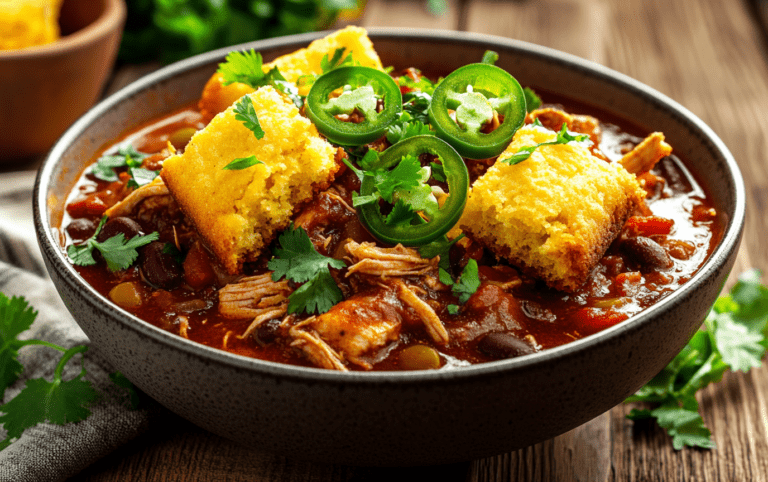 Slow-Cooker Shredded Chicken Chili with Cornbread Toppers_ post 5