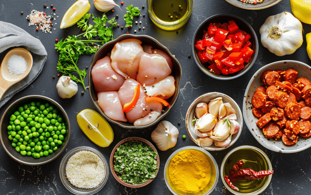 Easy Skillet Chicken and Chorizo Paella