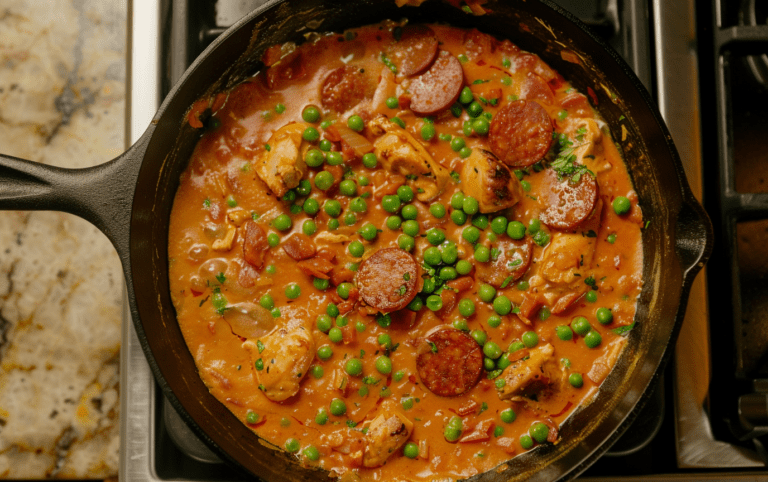Easy Skillet Chicken and Chorizo Paella