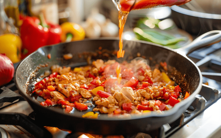 Easy Skillet Chicken and Chorizo Paella