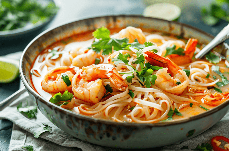 Spicy Thai Coconut Noodle Soup 3 Spicy Thai Coconut Noodle Soup