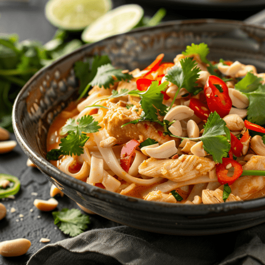 Coconut Satay Chicken Noodle Bowl