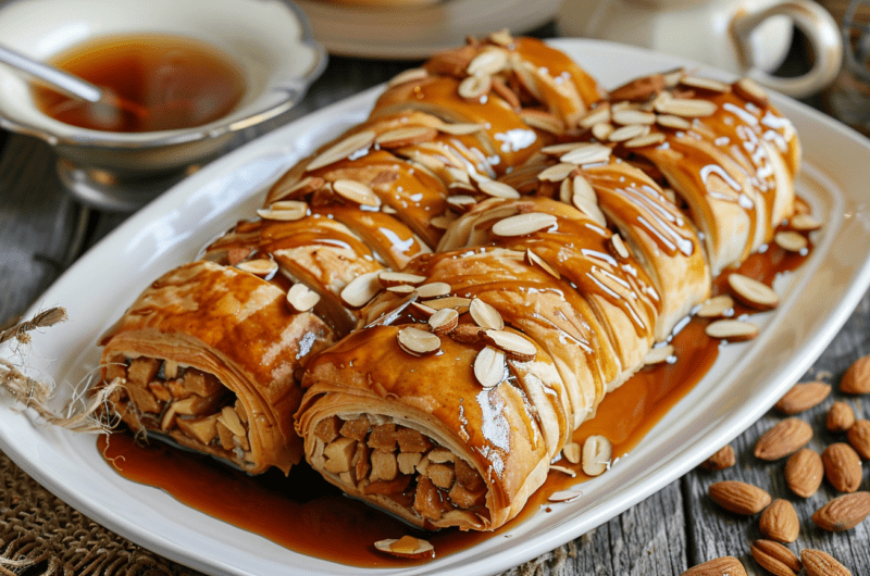 White Chocolate Nutty Pastry Rolls