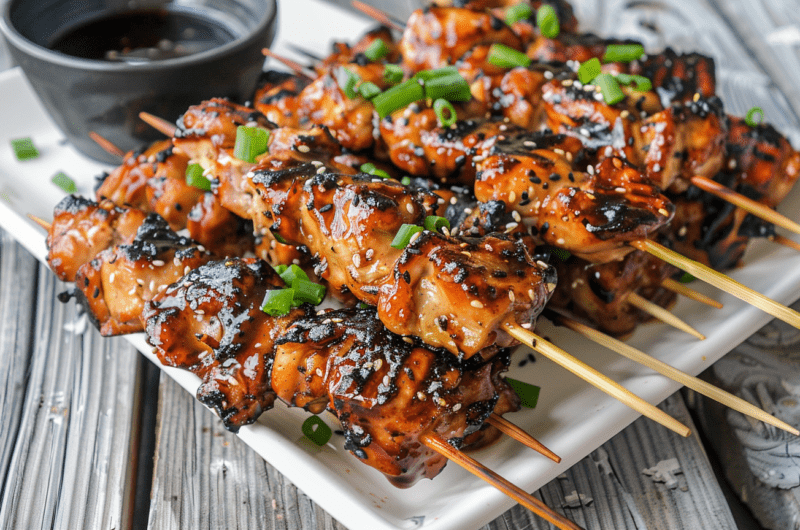 Japanese Chicken Meatball Skewers 3 Delicious Grilled Chicken Skewers with Homemade Glaze