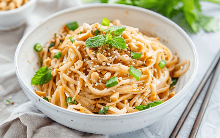 Quick Spicy Peanut Rice Noodles