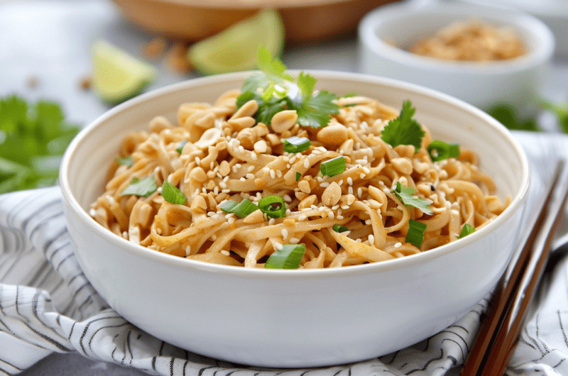 Quick Spicy Peanut Rice Noodles