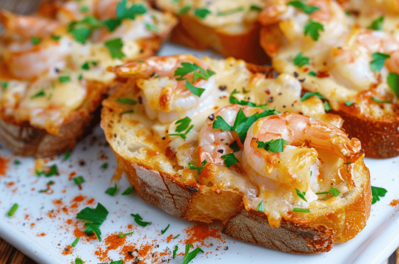 Cheesy Cajun Shrimp Toast