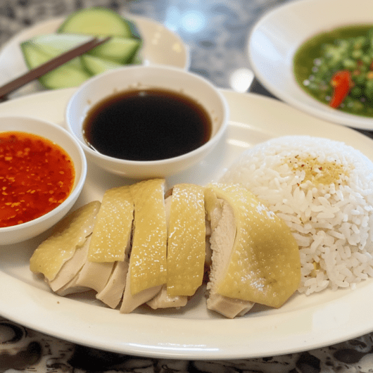 Hainanese Chicken Rice Trio Sauces
