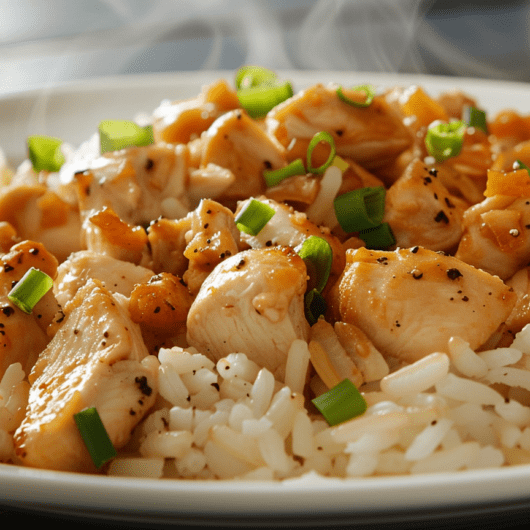 simple chicken and rice stir fry done