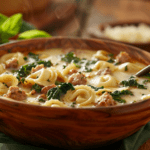 sausage and kale tortellini soup done