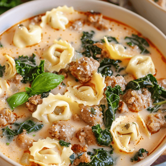 Sausage and Kale Tortellini Soup