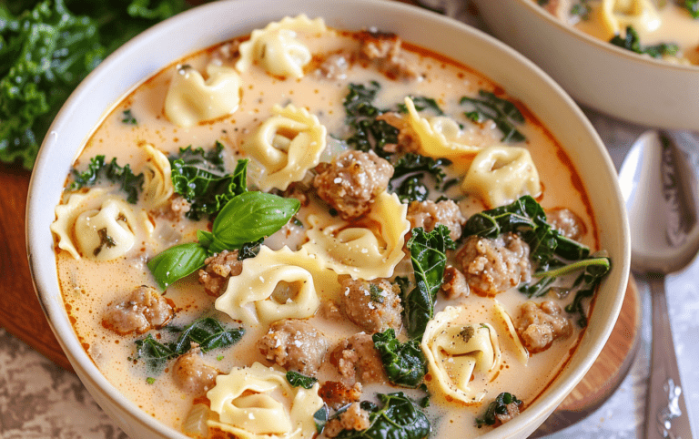 Sausage and Kale Tortellini Soup