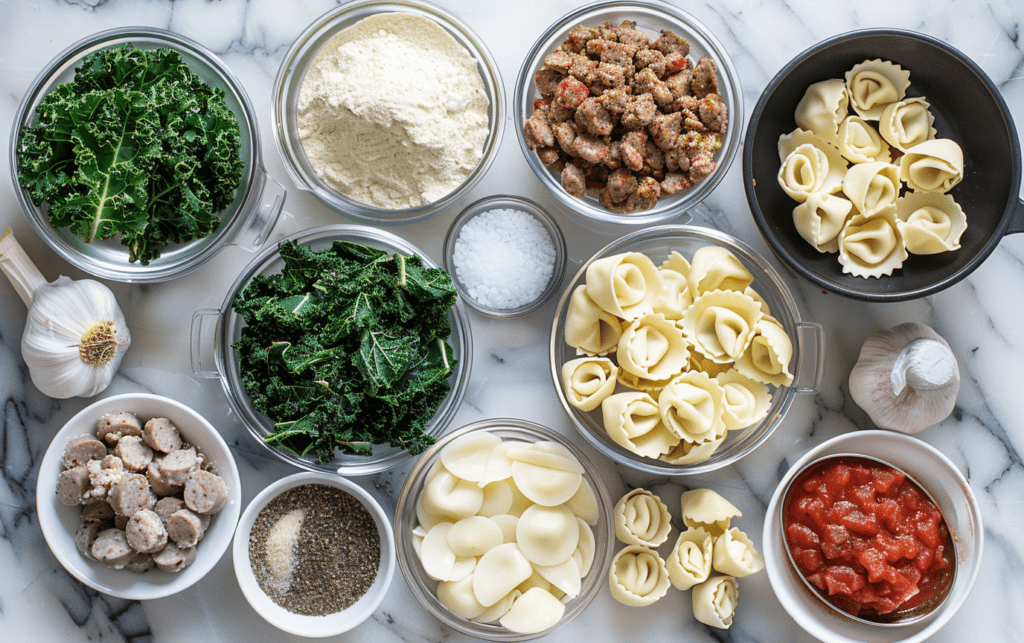 Sausage and Kale Tortellini Soup Ingredients