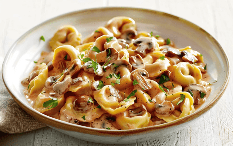 Creamy Mushroom Beef Tortellini