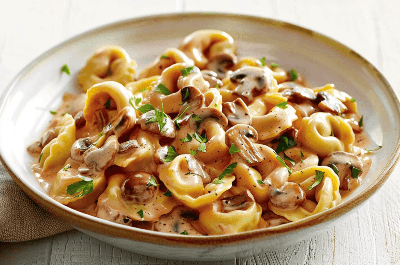Creamy Mushroom Beef Tortellini