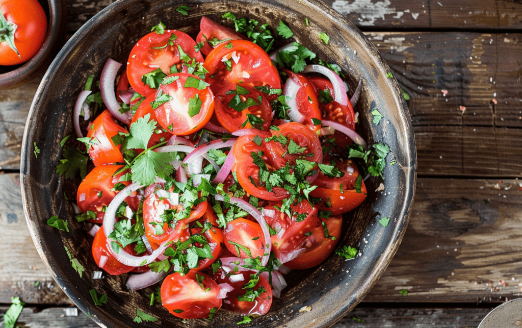 kachumbari east african tomato onion salad done
