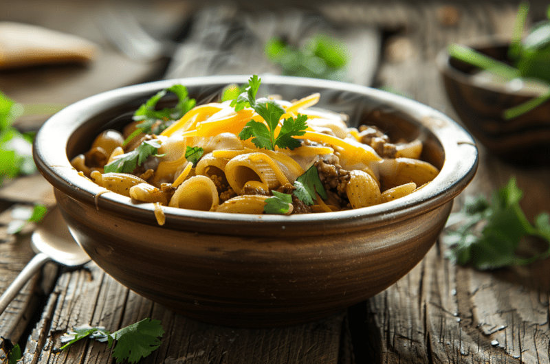 Creamy Beef Taco Pasta