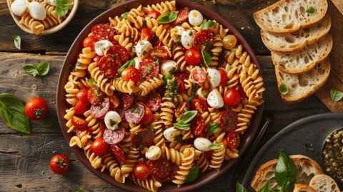 Cavatappi Pizza Pasta Salad
