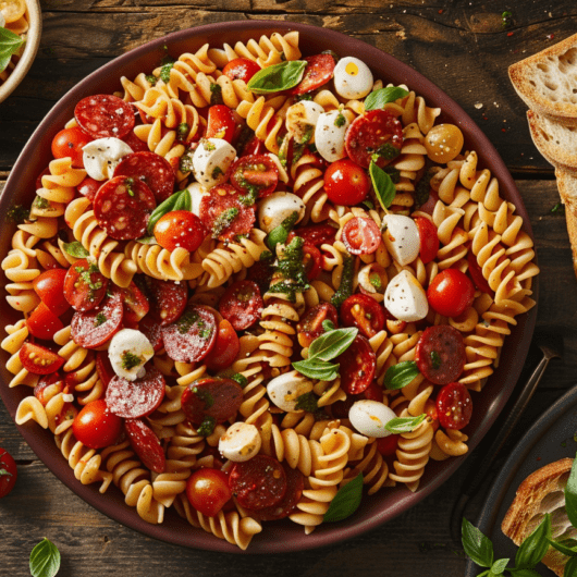 Cavatappi Pizza Pasta Salad