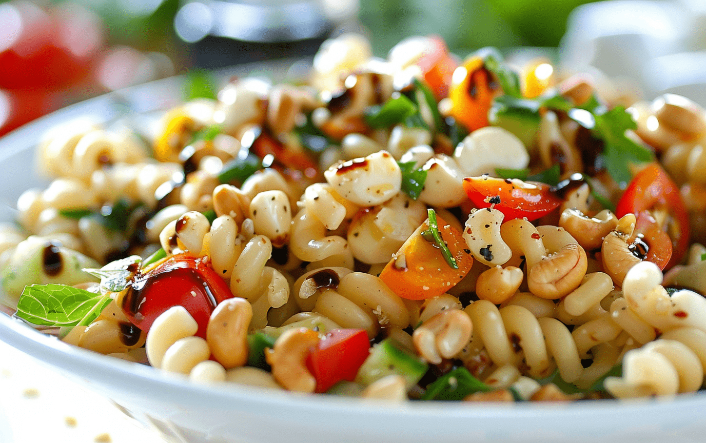 Cavatappi Pasta Salad With Balsamic Dressing Soyrice Kitchen