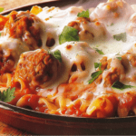 Cavatappi Meatball Bake