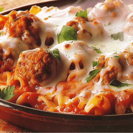 Cavatappi Meatball Bake
